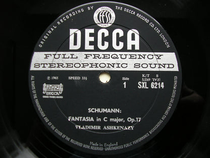 SXL 6214  SCHUMANN: FANTASIA in C / ETUDES SYMPHONIQUES      ASHKENAZY     ED1