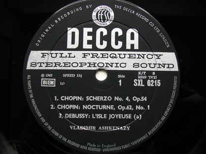 SXL 6215  CHOPIN / DEBUSSY / RAVEL: PIANO MUSIC      ASHKENAZY      ED1