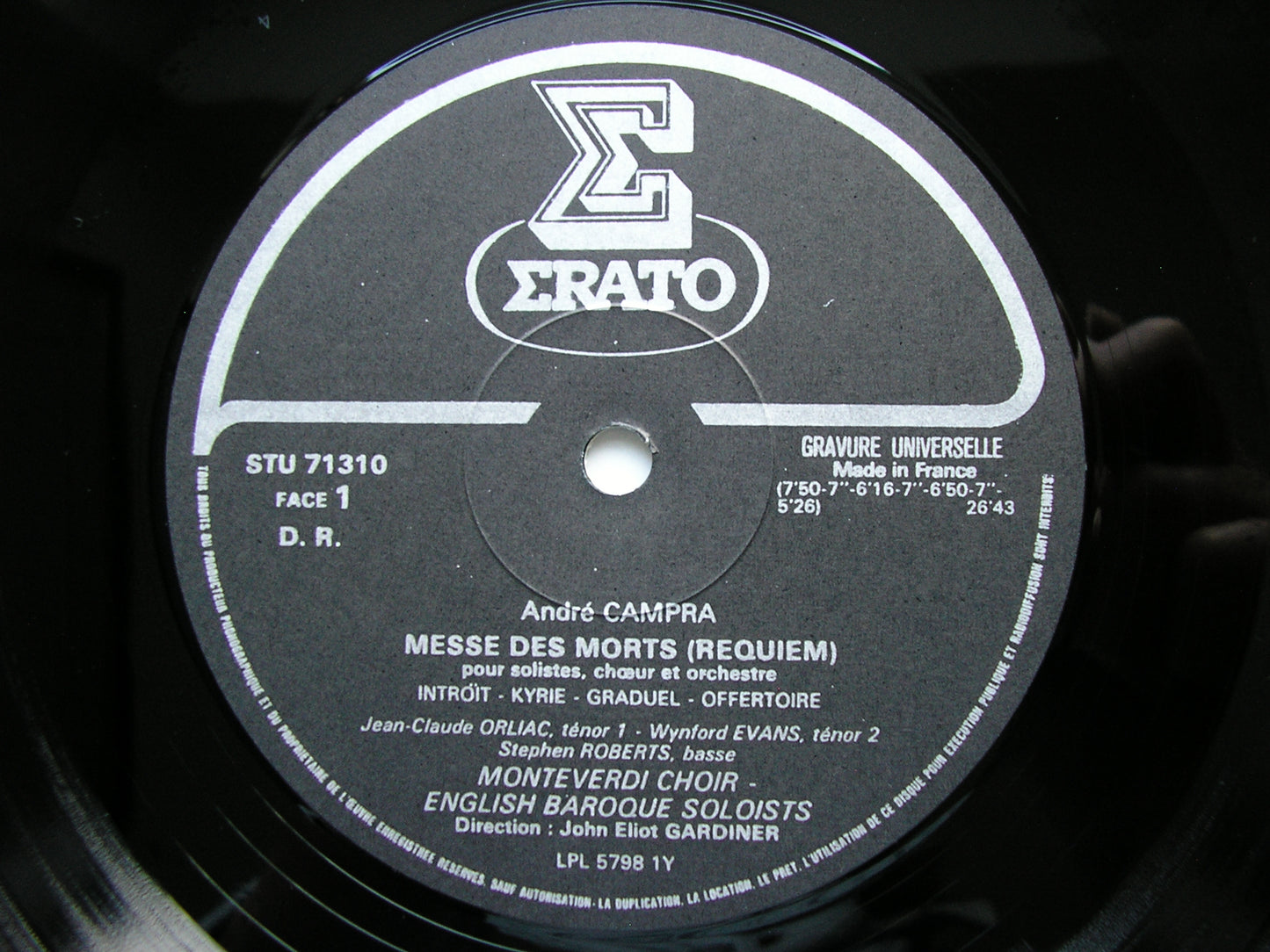 CAMPRA: REQUIEM    SOLOISTS / ENGLISH BAROQUE SOLOISTS / GARDINER     STU 71310