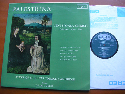 PALESTRINA: VENI SPONSA CHRISTI    CHOIR OF ST JOHN'S COLLEGE, CAMBRIDGE / GUEST    ZRG 578