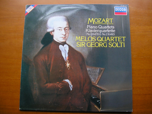 MOZART: PIANO QUARTETS  K478  &  K 493        MELOS QUARTET / SIR GEORG SOLTI     417 190