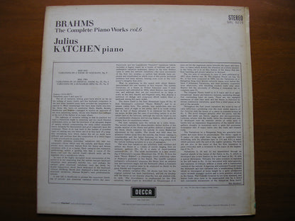 SXL 6219  BRAHMS: COMPLETE PIANO WORKS  Volume 6       JULIUS KATCHEN    ED2