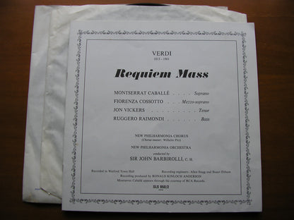 VERDI: REQUIEM    CABALLE / COSSOTTO / VICKERS / RAIMONDI / NEW PHILHARMONIA / BARBIROLLI   2LP    SAN 267 / 8
