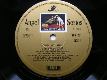 VERDI: REQUIEM    CABALLE / COSSOTTO / VICKERS / RAIMONDI / NEW PHILHARMONIA / BARBIROLLI   2LP    SAN 267 / 8