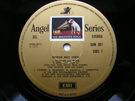 VERDI: REQUIEM    CABALLE / COSSOTTO / VICKERS / RAIMONDI / NEW PHILHARMONIA / BARBIROLLI   2LP    SAN 267 / 8