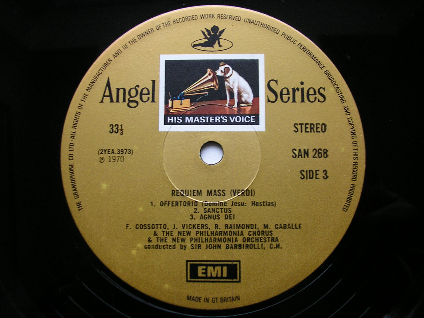 VERDI: REQUIEM    CABALLE / COSSOTTO / VICKERS / RAIMONDI / NEW PHILHARMONIA / BARBIROLLI   2LP    SAN 267 / 8