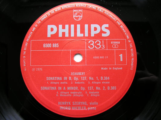 SCHUBERT: SONATINAS Op. 137  Nos. 1 / 2 / 3 / DUO D574       HAEBLER / SZERYNG      6500 885