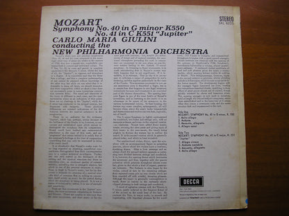SXL 6225  MOZART: SYMPHONIES Nos. 40 & 41     GIULINI / NEW PHILHARMONIA    ED1