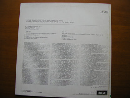 BRAHMS: HORN TRIO Op. 40 / FRANCK: SONATA FOR VIOLIN & PIANO    ASHKENAZY / TUCKWELL / PERLMAN    ED3     SXL 6408