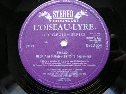 VIVALDI: GLORIA in D  RV589 / NULLA IN MUNDO  RV 630      SOLOISTS / ACADEMY OF ANCIENT MUSIC / PRESTON      DSLO 554