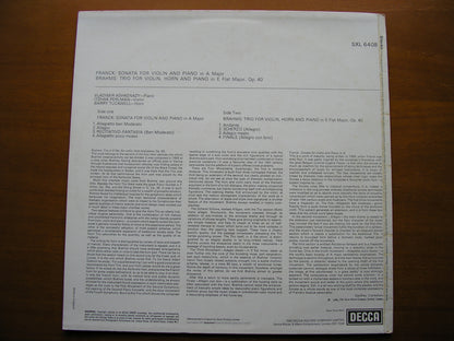 BRAHMS: HORN TRIO Op. 40 / FRANCK: SONATA FOR VIOLIN & PIANO     ASHKENAZY / TUCKWELL / PERLMAN      SXL 6408