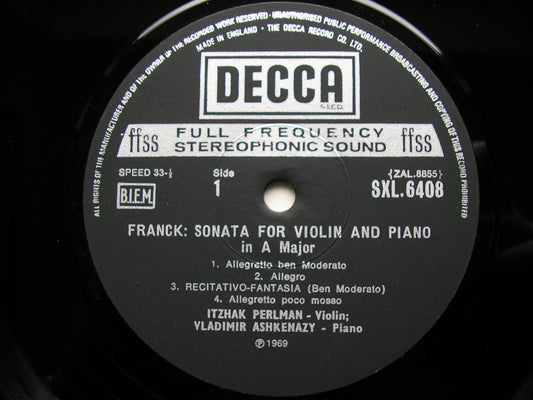 BRAHMS: HORN TRIO Op. 40 / FRANCK: SONATA FOR VIOLIN & PIANO     ASHKENAZY / TUCKWELL / PERLMAN      SXL 6408