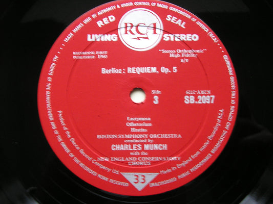 BERLIOZ: REQUIEM       SIMONEAU / BOSTON SYMPHONY ORCHESTRA / MUNCH     2LP     SB 2096/7