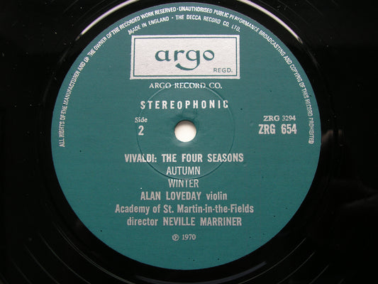 VIVALDI: THE FOUR SEASONS     LOVEDAY / ASMIF / MARRINER     ZRG 654