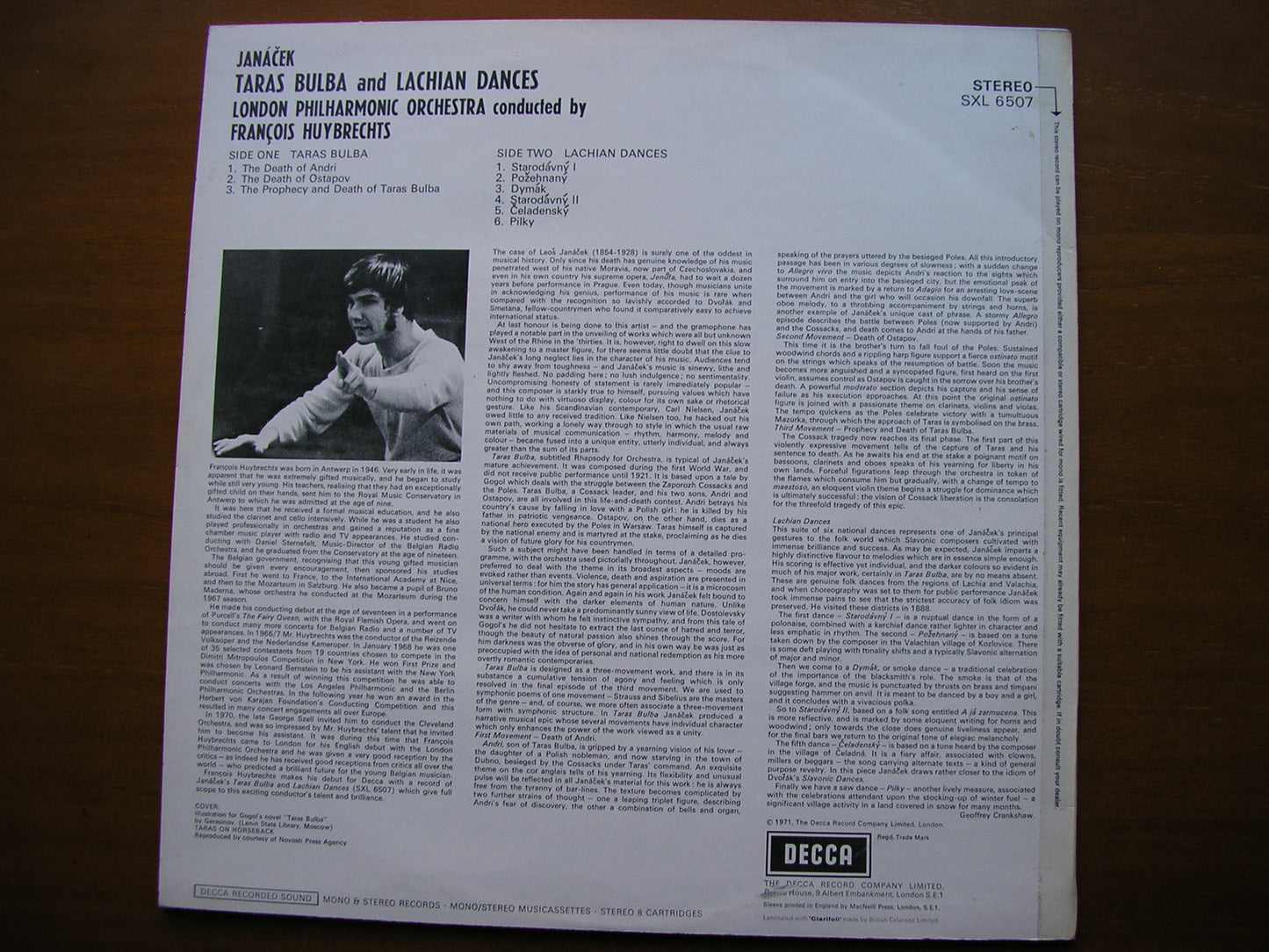 JANACEK: TARAS BULBA / LACHIAN DANCES      HUYBRECHTS / LONDON PHILHARMONIC     SXL 6507