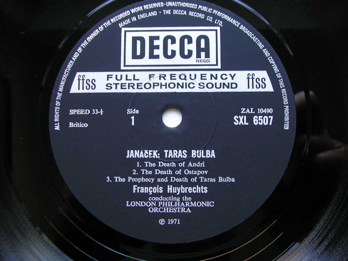 JANACEK: TARAS BULBA / LACHIAN DANCES      HUYBRECHTS / LONDON PHILHARMONIC     SXL 6507