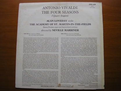 VIVALDI: THE FOUR SEASONS     LOVEDAY / ASMIF / MARRINER     ZRG 654