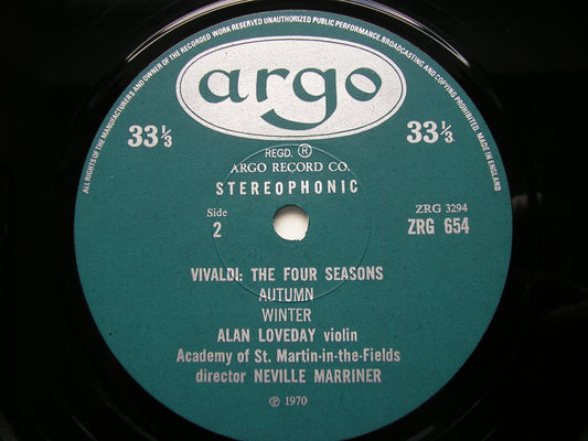 VIVALDI: THE FOUR SEASONS     LOVEDAY / ASMIF / MARRINER     ZRG 654
