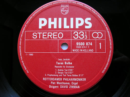 JANACEK: TARAS BULBA / SINFONIETTA      ZINMAN / ROTTERDAM PHILHARMONIC     9500 874