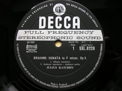 SXL 6228  BRAHMS: COMPLETE PIANO WORKS  Volume 8      JULIUS KATCHEN    ED1