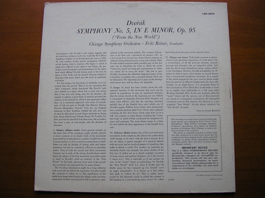 DVORAK: SYMPHONY No. 9 From the New World      FRITZ REINER / CHICAGO SYMPHONY     LSC 2214