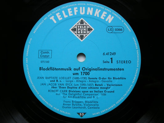 TELEMANN / LOEILLET / VAN EYCK / CARR / COUPERIN / PEPUSCH: MUSIC FOR RECORDER      BRUGGEN / BYLSMA / LEONHARDT     6.41249