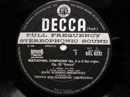 SXL 6232  BEETHOVEN: SYMPHONY No. 3  'Eroica'       SCHMIDT-ISSERSTEDT / VIENNA PHILHARMONIC     ED1