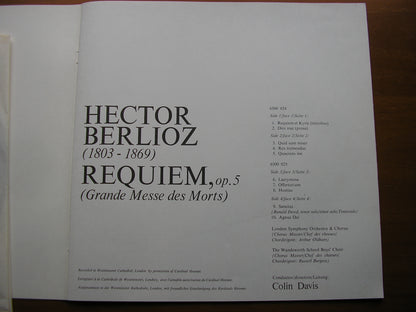 BERLIOZ: REQUIEM      DOWD / LONDON SYMPHONY ORCHESTRA & CHORUS / DAVIS     2LP      6700 019