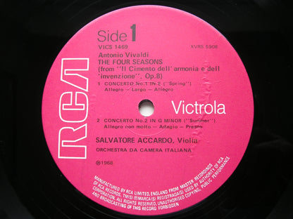 VIVALDI: THE FOUR SEASONS      ACCARDO / ITALIAN CHAMBER ORCHESTRA      VICS 1469
