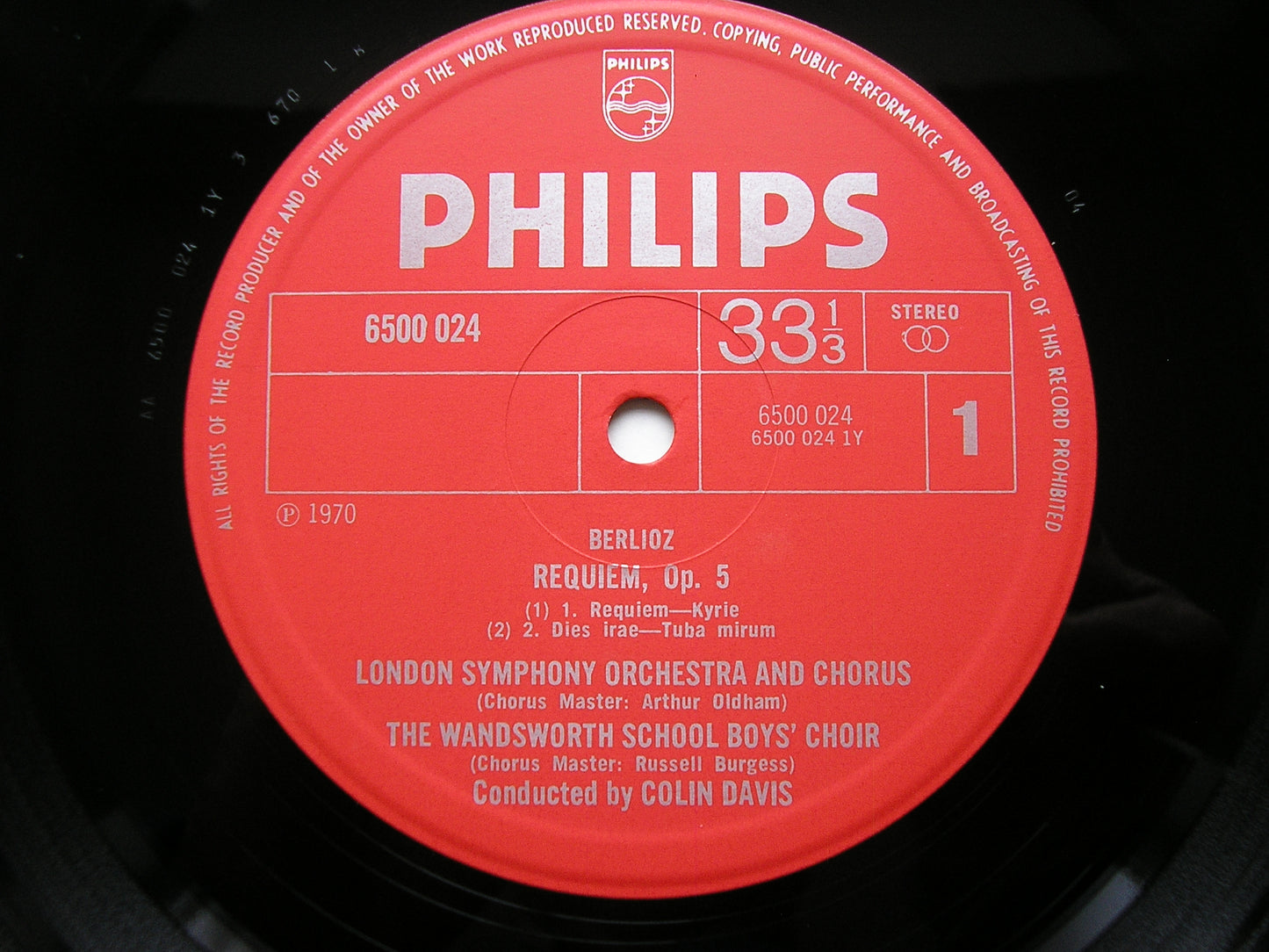 BERLIOZ: REQUIEM      DOWD / LONDON SYMPHONY ORCHESTRA & CHORUS / DAVIS     2LP      6700 019