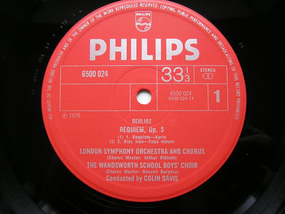 BERLIOZ: REQUIEM      DOWD / LONDON SYMPHONY ORCHESTRA & CHORUS / DAVIS     2LP      6700 019