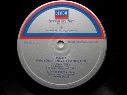 MOZART: PIANO CONCERTOS Nos. 20 & 27      CURZON / ENGLISH CHAMBER ORCHESTRA / BRITTEN     SXL 7007