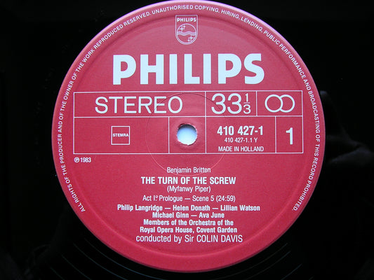 BRITTEN: THE TURN OF THE SCREW       SOLOISTS / OROHCG / DAVIS    2LP     410 426