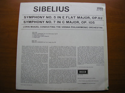 SXL 6236  SIBELIUS: SYMPHONIES Nos. 5 & 7      MAAZEL / VIENNA PHILHARMONIC    ED2