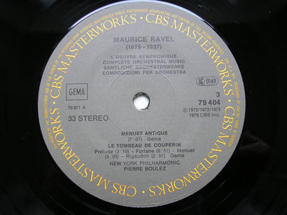 RAVEL: ORCHESTRAL MUSIC      PIERRE BOULEZ / CLEVELAND ORCHESTRA / NEW YORK PHILHARMONIC    4LP      79404