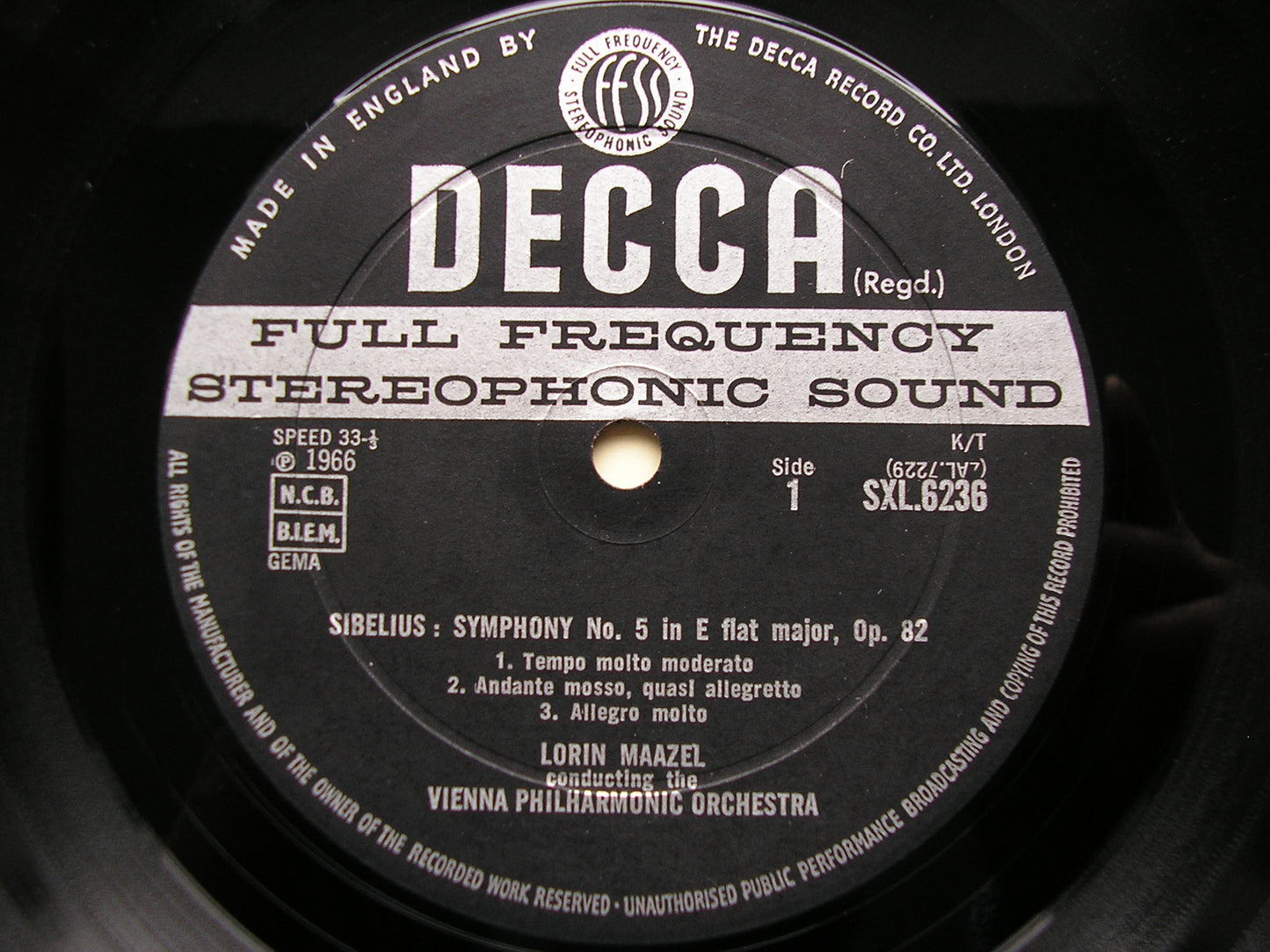 SXL 6236  SIBELIUS: SYMPHONIES Nos. 5 & 7      MAAZEL / VIENNA PHILHARMONIC    ED2