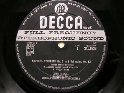 SXL 6236  SIBELIUS: SYMPHONIES Nos. 5 & 7      MAAZEL / VIENNA PHILHARMONIC    ED2