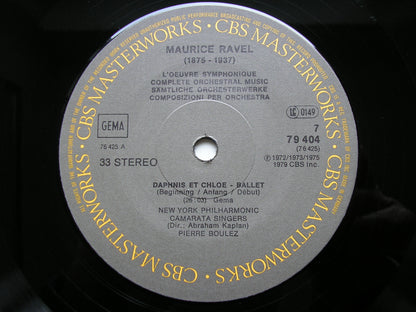 RAVEL: ORCHESTRAL MUSIC      PIERRE BOULEZ / CLEVELAND ORCHESTRA / NEW YORK PHILHARMONIC    4LP      79404