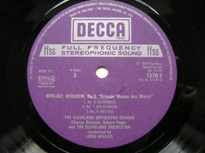 BERLIOZ: REQUIEM      RIEGEL / CLEVELAND ORCHESTRA & CHORUS / MAAZEL   2LP    D137D2