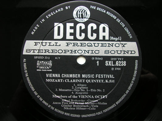 SXL 6238/41  VIENNA CHAMBER MUSIC FESTIVAL: MOZART / HAYDN / SCHUBERT / BEETHOVEN     4LP      ED2