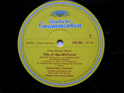 HENZE: ODE TO THE WEST WIND / VIOLIN CONCERTO    PALM / SCHNEIDERHAN / BAVARIAN RADIO SYMPHONY / HENZE     139 382