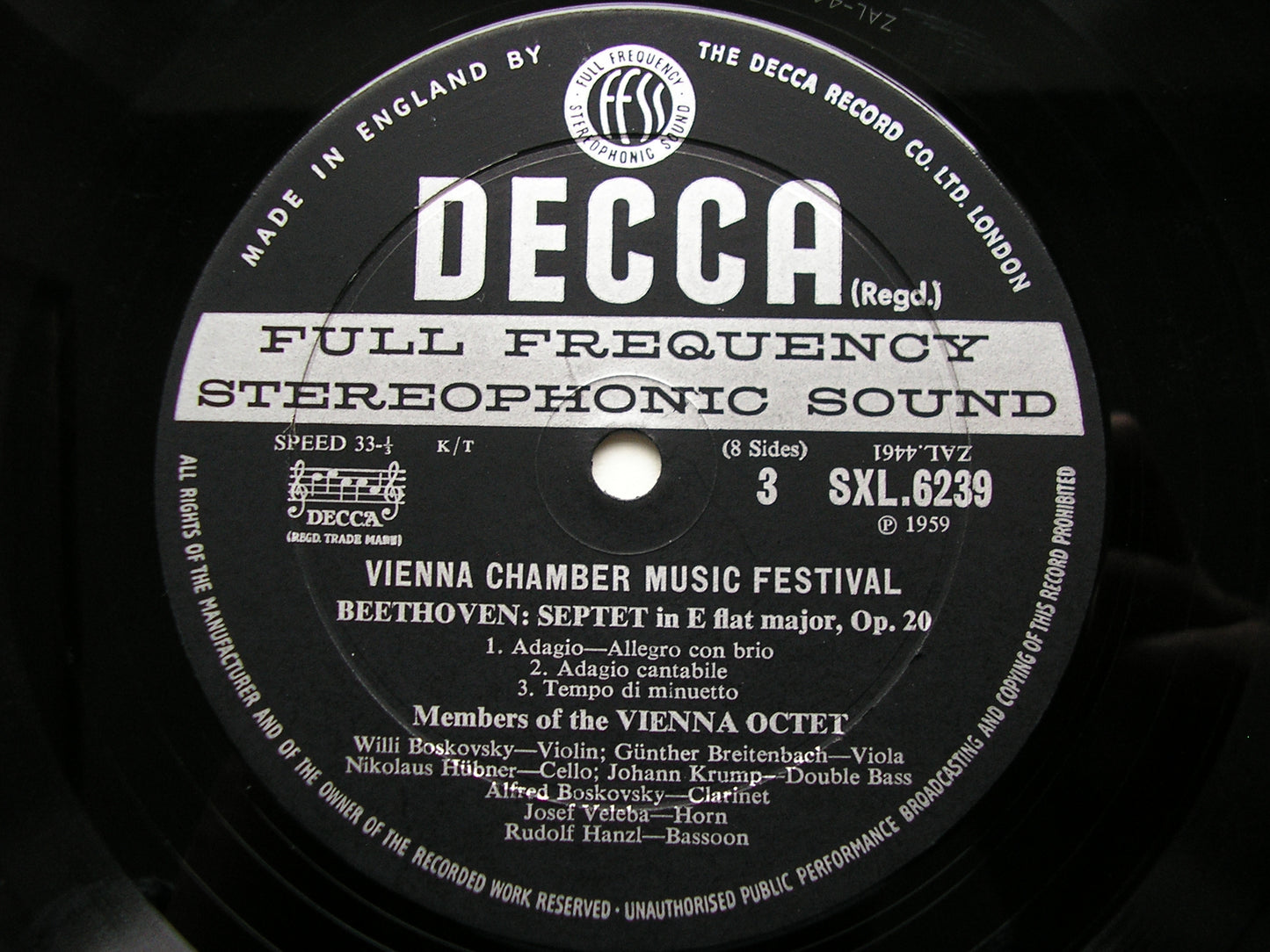 SXL 6238/41  VIENNA CHAMBER MUSIC FESTIVAL: MOZART / HAYDN / SCHUBERT / BEETHOVEN     4LP      ED2