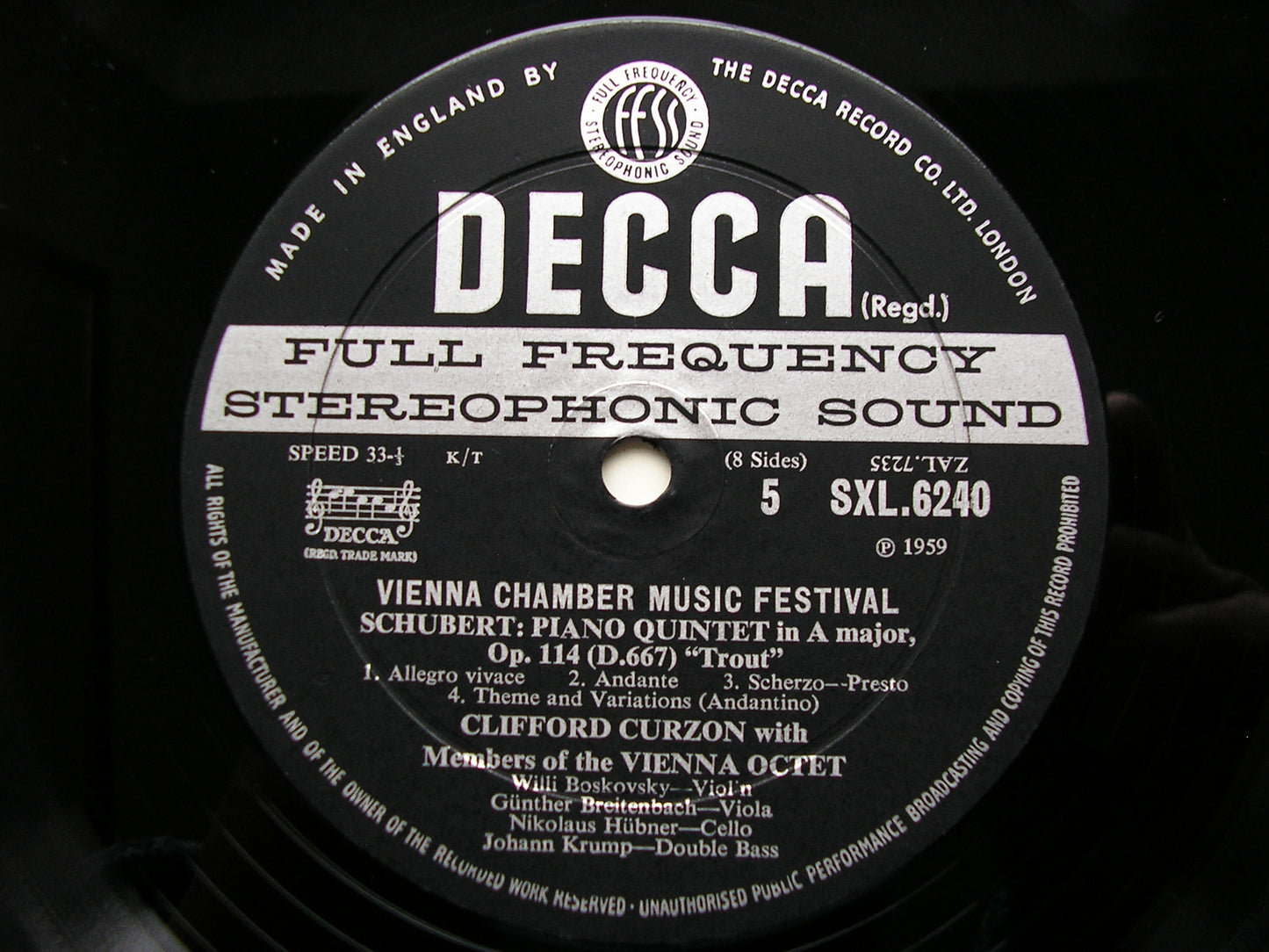 SXL 6238/41  VIENNA CHAMBER MUSIC FESTIVAL: MOZART / HAYDN / SCHUBERT / BEETHOVEN     4LP      ED2