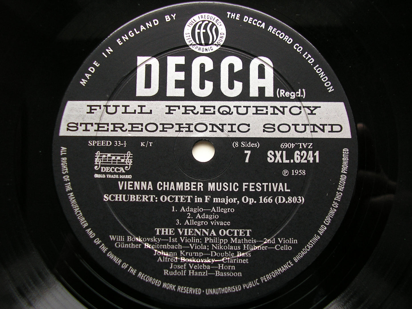 SXL 6238/41  VIENNA CHAMBER MUSIC FESTIVAL: MOZART / HAYDN / SCHUBERT / BEETHOVEN     4LP      ED2