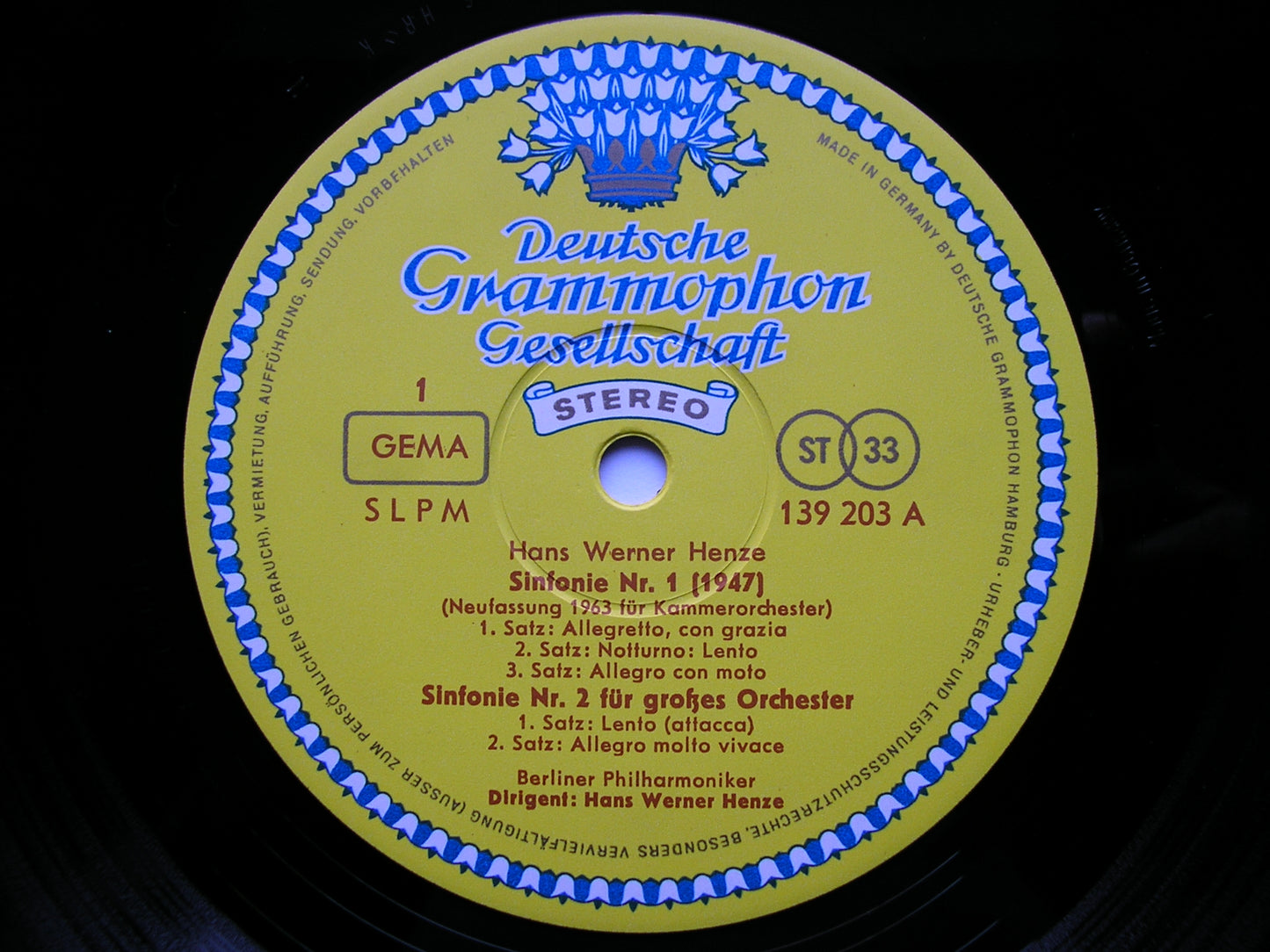 HENZE: FIVE SYMPHONIES     HENZE / BERLIN PHILHARMONIC    2LP      139 203 / 4