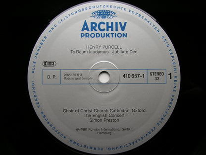 PURCELL: TE DEUM / JUBILATE DEO / TWO ANTHEMS    CHRIST CHURCH CATHEDRAL CHOIR / THE ENGLISH CONCERT / PRESTON     410 657