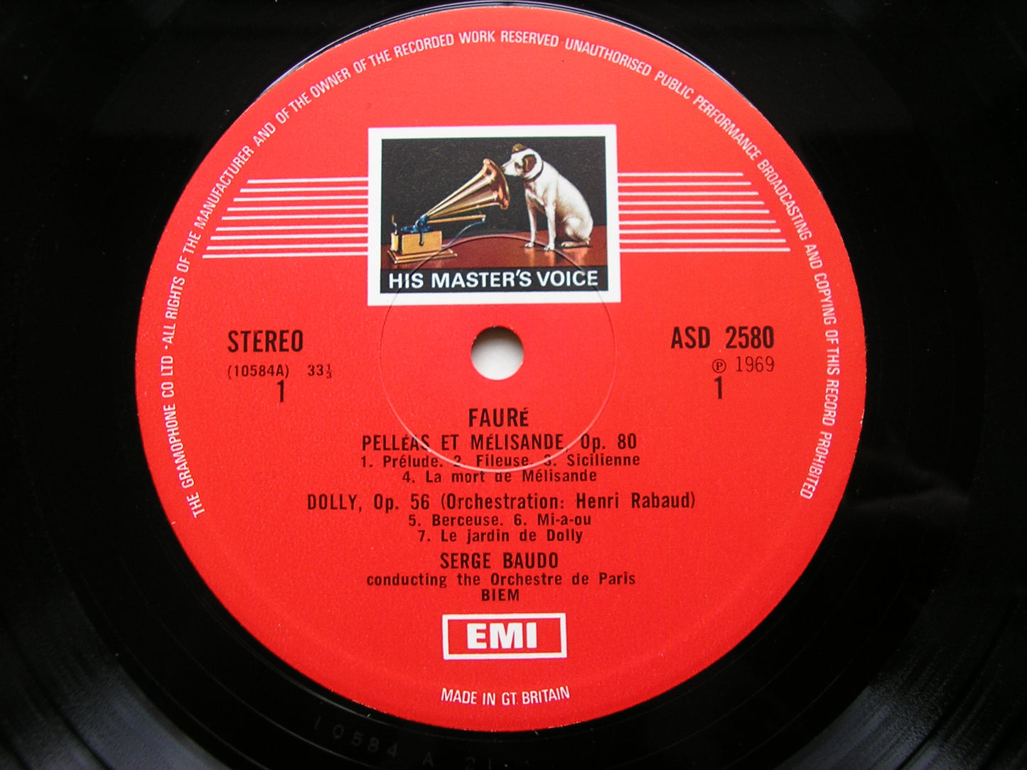 FAURE: PELLEAS & MELISANDE / MASQUES ET BERGAMASQUES / DOLLY     ORCHESTRE DE PARIS / BAUDO      ASD 2580