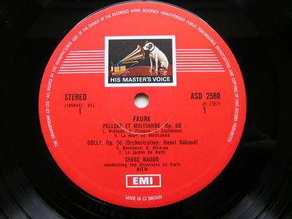 FAURE: PELLEAS & MELISANDE / MASQUES ET BERGAMASQUES / DOLLY     ORCHESTRE DE PARIS / BAUDO      ASD 2580