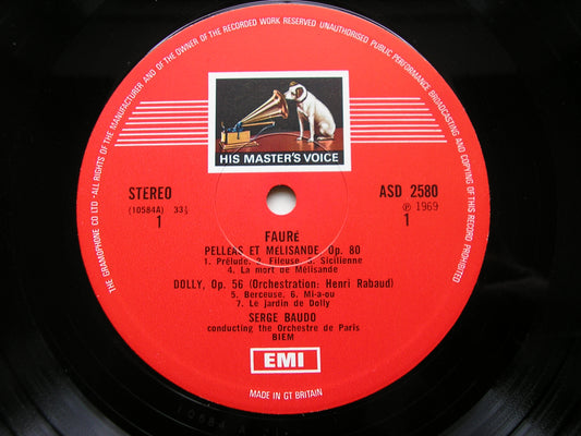 FAURE: PELLEAS & MELISANDE / MASQUES ET BERGAMASQUES / DOLLY     ORCHESTRE DE PARIS / BAUDO      ASD 2580