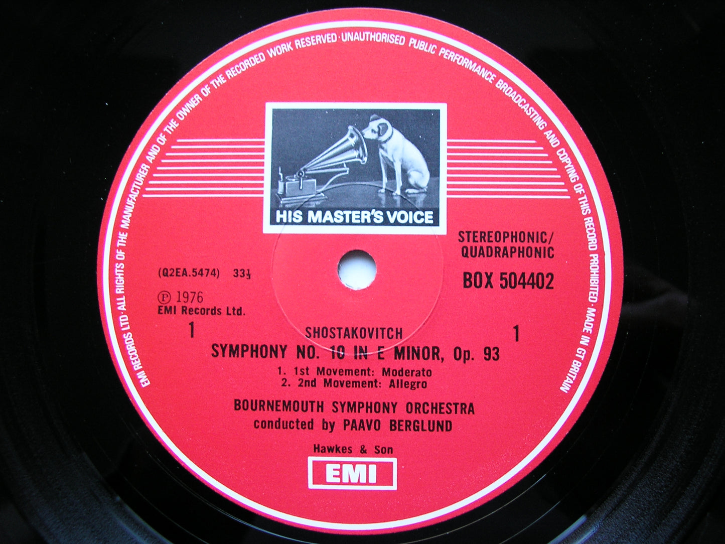 SHOSTAKOVICH: SYMPHONIES Nos. 5 & 10      BERLUND / BOURNEMOUTH SYMPHONY    2LP      SLS 5044